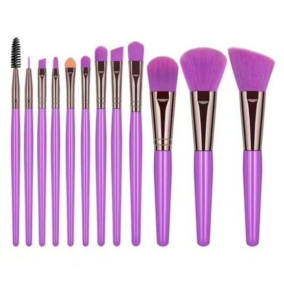 Ellie Anna 12 Piece Makeup Brush Set Smooth Scene Purple Gift Packaged - Picture 11 of 11